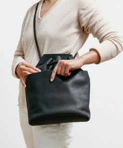 Cadine The Bucket Bag - Black Leather Bags