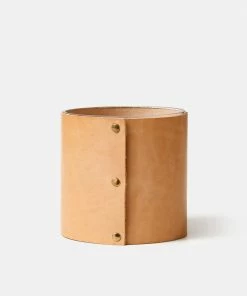 Cadine Home Goods Signature Vase - Natural Leather