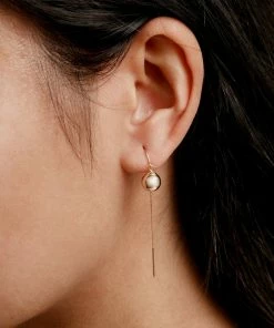 Cadine Allium Threader Earrings - 14kt Solid Gold