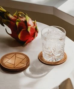 Cadine Home Goods Coasters (Set Of 4) - Natural Leather
