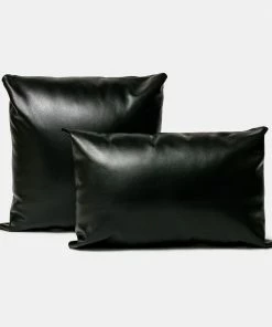 Cadine Cushion - Black Leather Home Goods