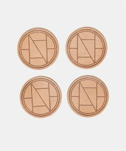 Cadine Home Goods Coasters (Set Of 4) - Natural Leather