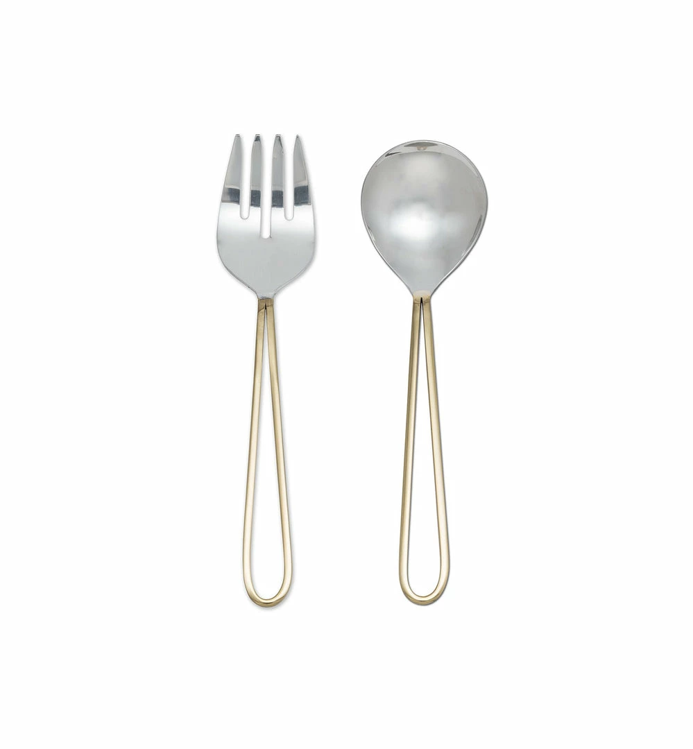 Abbott Home Goods Art Deco Salad Server (Pair) 1 Abbott Home Goods Art Deco Salad Server (Pair)