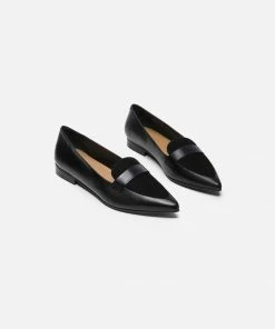Flattered Alexandra Flats - Black Leather + Suede