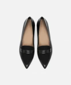 Flattered Alexandra Flats - Black Leather + Suede