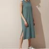 Cadine Frame Tshirt Dress - Greyish Green