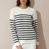 Cadine Clothing Sail Sweater - White / Navy Stripe