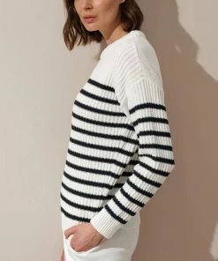 Cadine Clothing Sail Sweater - White / Navy Stripe
