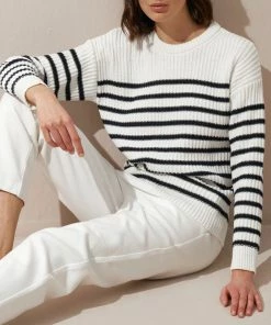Cadine Clothing Sail Sweater - White / Navy Stripe