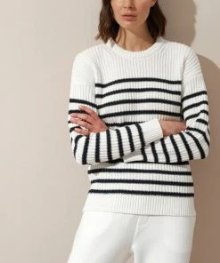 Cadine Clothing Sail Sweater - White / Navy Stripe