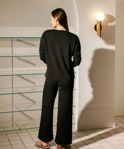 Cadine Pillar Knit Pant - Black Clothing