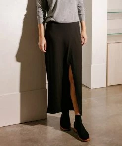 Cadine Column Maxi Skirt - Black Clothing