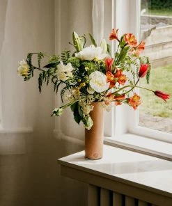 Cadine Classic Vase - Natural Leather Home Goods