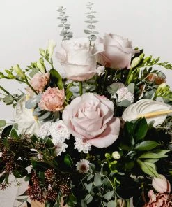 Cadine Home Goods Fresh Floral In Leather Vase