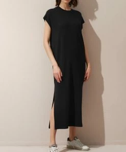 Cadine Beam Tshirt Dress - Black Clothing