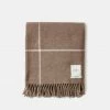 Cadine Cashmere Lambswool Throw - Taupe Plaid Home Goods