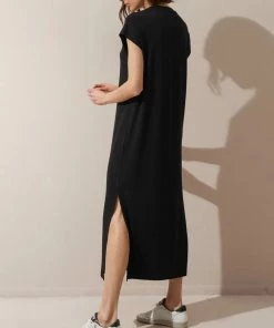 Cadine Beam Tshirt Dress - Black Clothing