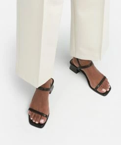 Flattered Juno Sandal - Black Leather Footwear