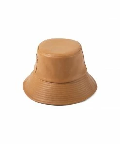 Lack Of Color Wave Bucket Hat - Brown Vegan Leather Clothing