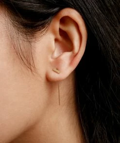 Cadine Amaryllis Threader Earrings - 14kt Solid Gold