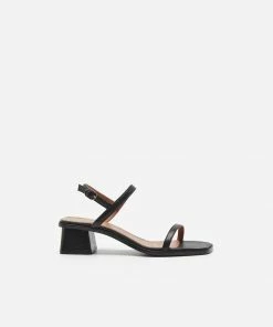 Flattered Juno Sandal - Black Leather Footwear