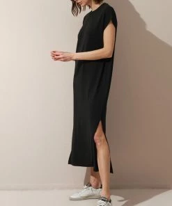 Cadine Beam Tshirt Dress - Black Clothing