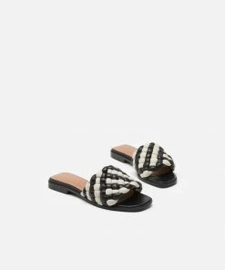 Flattered Footwear Minou Sandal - Black/White Leather