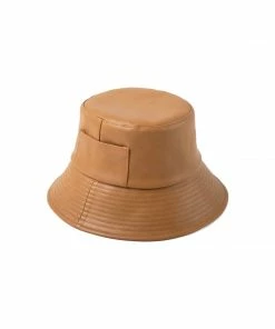 Lack Of Color Wave Bucket Hat - Brown Vegan Leather Clothing