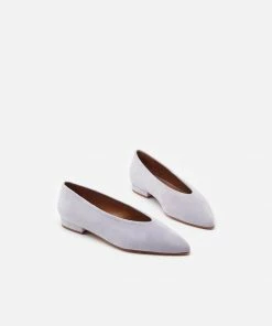 Flattered Uma Flats - Lavender Suede Leather Footwear
